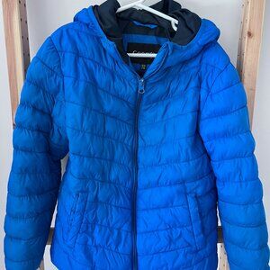 George Boys Kids Quilted Zip Hoodie Coat Jacket Blue ( 7-8 yrs )